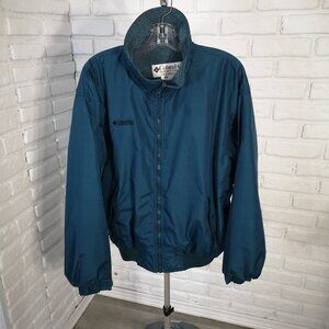 Columbia Sportswear Co. Men's Size Large Teal Green Full Zip Fleece Lined Jacket